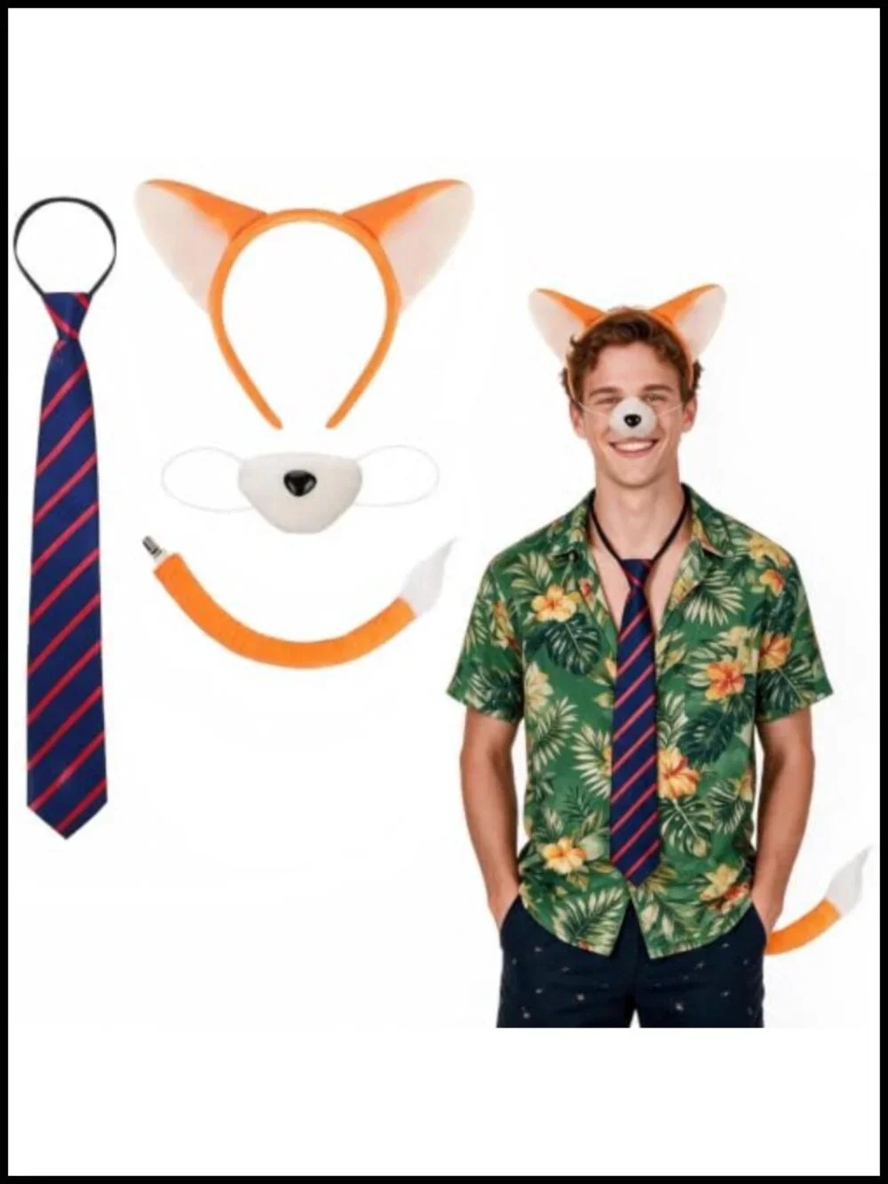 3-Piece Bunny Costume Accessory Set with Headband, Tail & Bow Tie for Adults,